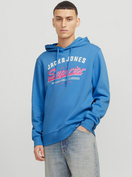 Jack & Jones Modrá pánska mikina Jack & Jones Logo