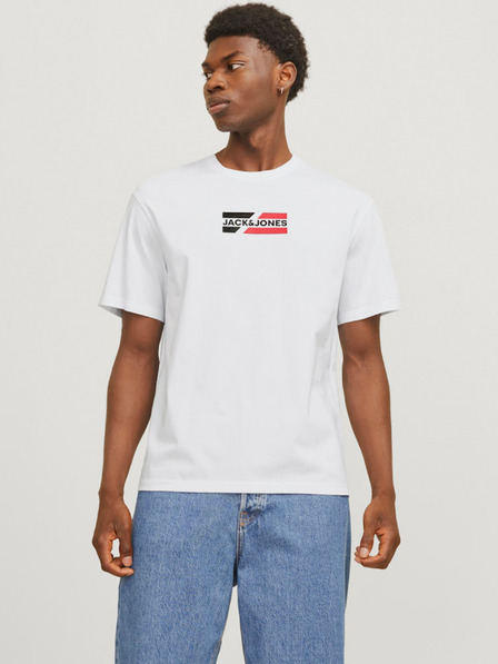 Jack & Jones Biele pánske tričko Jack & Jones Corp