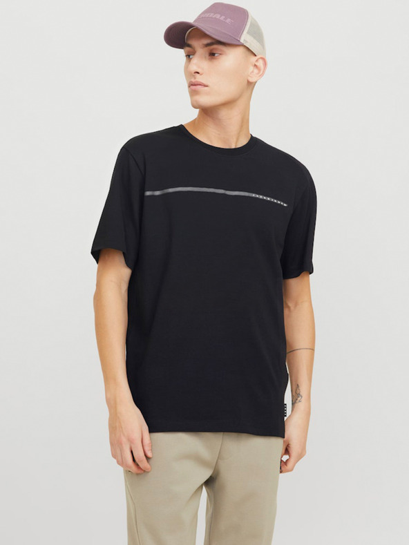 Jack & Jones Čierna pánska košeľa Jack & Jones Fusion