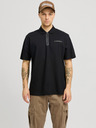 Jack & Jones Čierne pánske polo tričko Jack & Jones Fusion