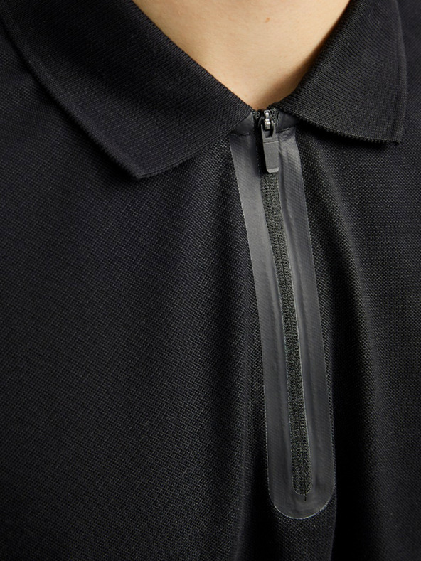 Jack & Jones Čierne pánske polo tričko Jack & Jones Fusion