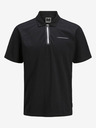 Jack & Jones Čierne pánske polo tričko Jack & Jones Fusion
