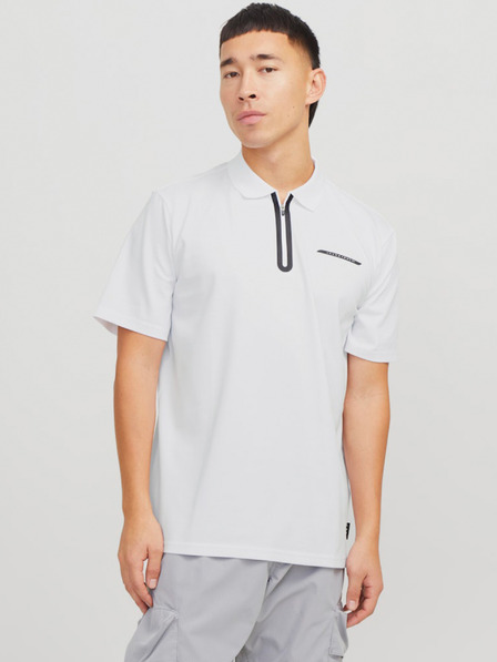 Jack & Jones Biele pánske polo tričko Jack & Jones Fusion
