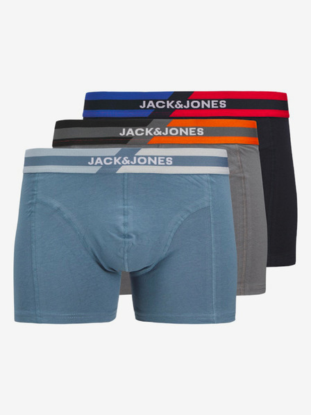 Jack & Jones Súprava troch pánskych boxeriek Jack & Jones v modrej, sivej a čiernej farbe