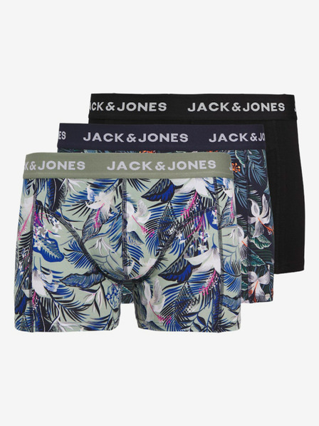 Jack & Jones Súprava troch pánskych boxeriek Jack & Jones v modrej, zelenej a čiernej farbe