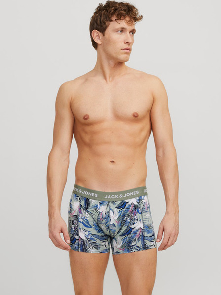Jack & Jones Súprava troch pánskych boxeriek Jack & Jones v modrej, zelenej a čiernej farbe