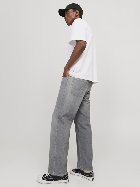 Jack & Jones Svetlošedé pánske voľné džínsy Jack & Jones Eddie