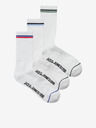 Jack & Jones Súprava troch párov bielych pánskych ponožiek Jack & Jones