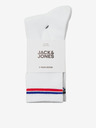 Jack & Jones Súprava troch párov bielych pánskych ponožiek Jack & Jones