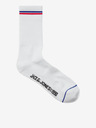 Jack & Jones Súprava troch párov bielych pánskych ponožiek Jack & Jones