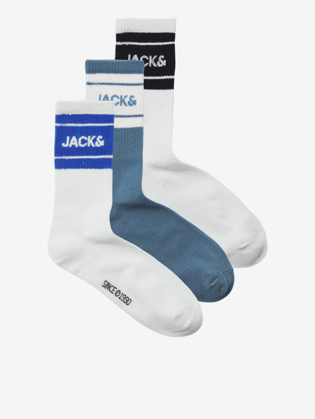 Jack & Jones Sada troch párov pánskych ponožiek v bielej a modrej farbe Jack & Jones