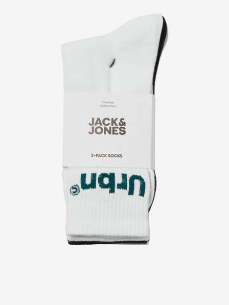 Jack & Jones Súprava troch párov pánskych ponožiek bielej a čiernej farby Jack & Jones