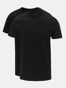 Jack & Jones Súprava dvoch čiernych základných tričiek Jack & Jones s výstrihom do V