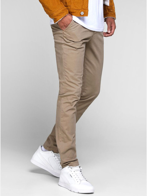 Jack & Jones Béžové slim fit chino nohavice Jack & Jones Marco