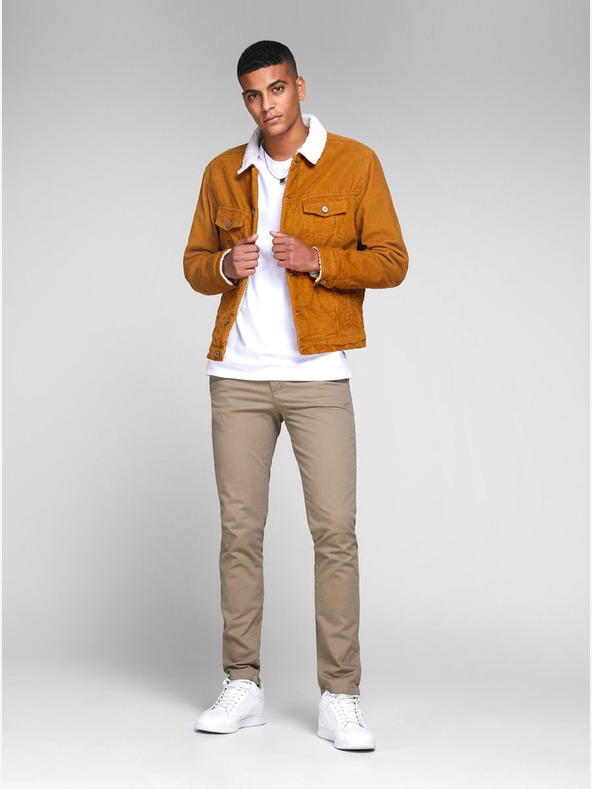 Jack & Jones Béžové slim fit chino nohavice Jack & Jones Marco