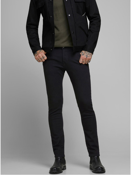Jack & Jones Čierne slim fit džínsy Jack & Jones Glenn