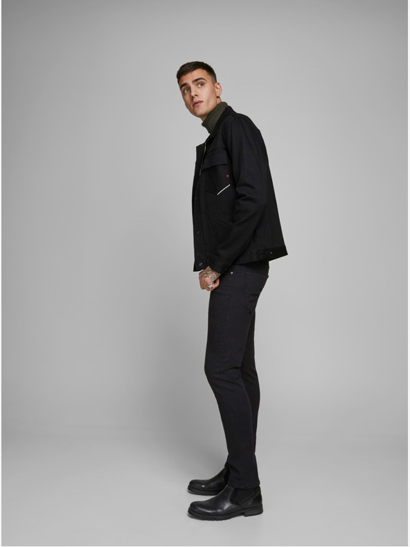 Jack & Jones Čierne slim fit džínsy Jack & Jones Glenn