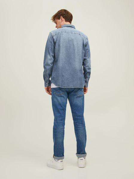 Jack & Jones Modrá pánska džínsová slim fit košeľa Jack & Jones Heridan