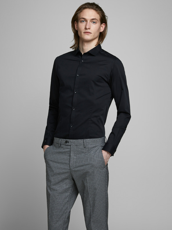 Jack & Jones Čierna slim fit košeľa Jack & Jones Parma