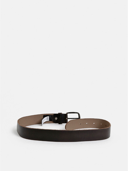 Jack & Jones Tmavohnedý kožený opasok Jack & Jones Paul