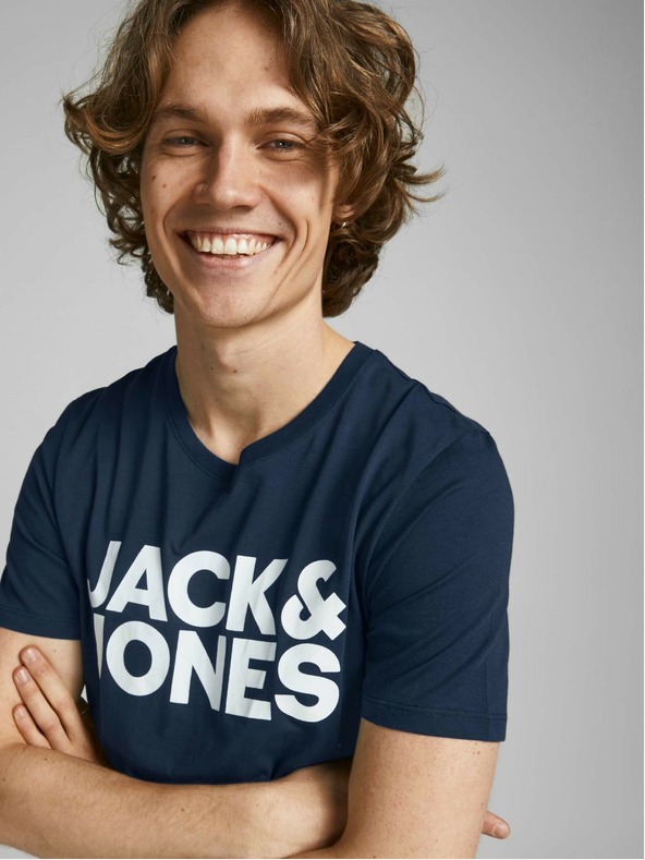 Jack & Jones Tmavomodré tričko Jack & Jones Corp