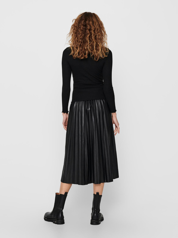 ONLY Čierna rebrovaná košeľa ONLY Emma