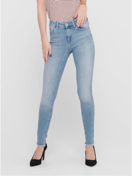 ONLY Modré skinny fit skrátené džínsy ONLY Blush