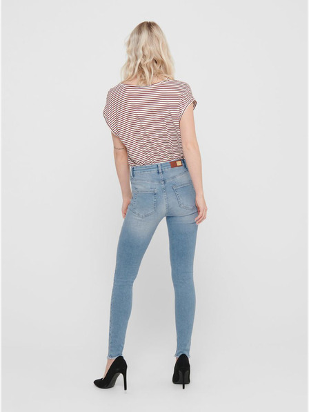 ONLY Modré skinny fit skrátené džínsy ONLY Blush