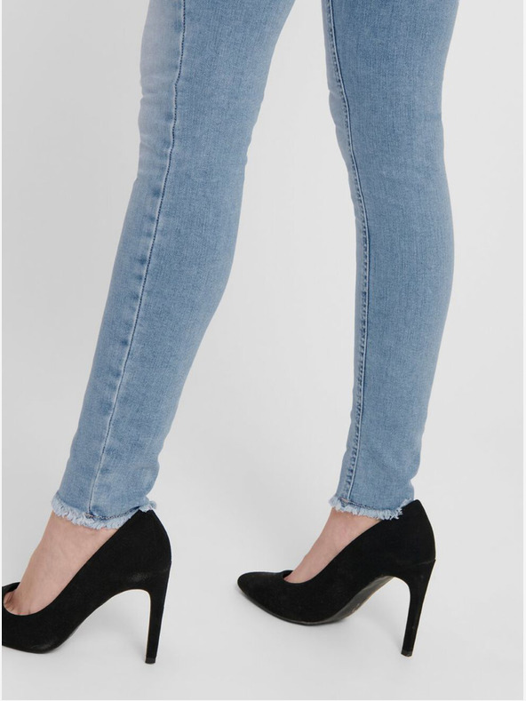 ONLY Modré skinny fit skrátené džínsy ONLY Blush
