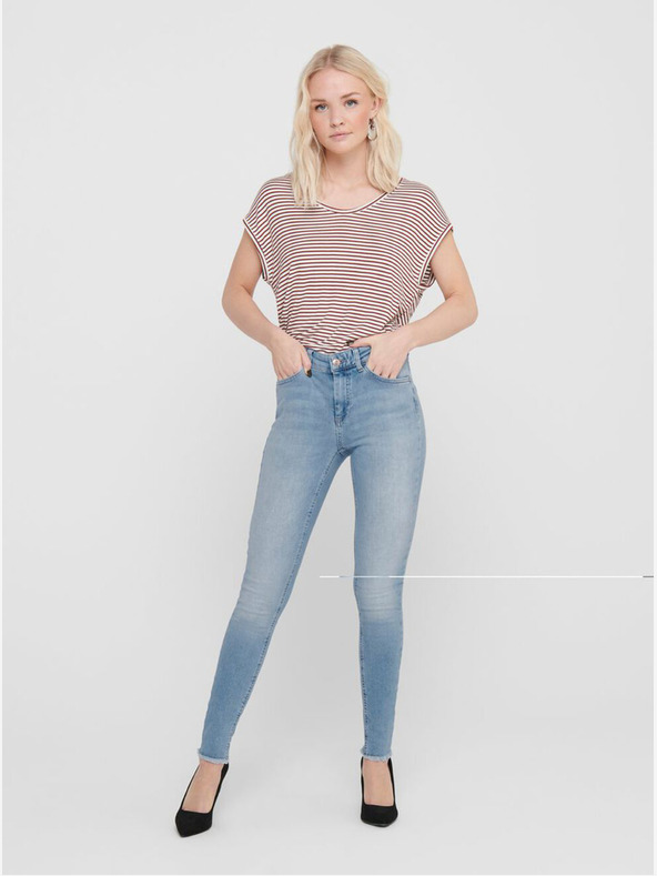 ONLY Modré skinny fit skrátené džínsy ONLY Blush