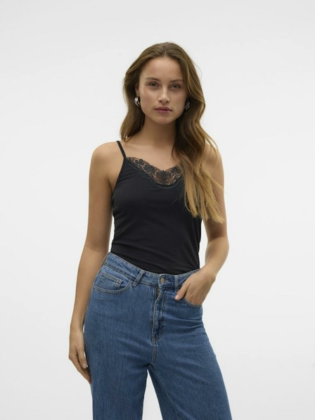 Vero Moda Čierne tielko s čipkou VERO MODA Inge