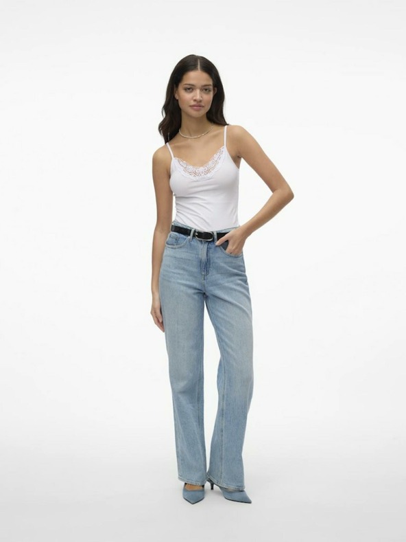 Vero Moda Biele tielko s čipkou VERO MODA Inge