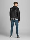 Jack & Jones Čierna kožená bunda Jack & Jones Rocky