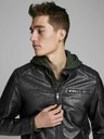 Jack & Jones Čierna kožená bunda Jack & Jones Rocky