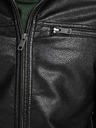 Jack & Jones Čierna kožená bunda Jack & Jones Rocky