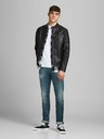 Jack & Jones Čierna kožená bunda Jack & Jones Rocky