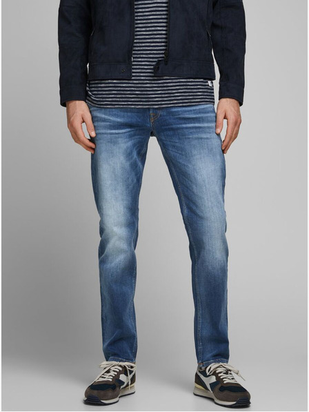 Jack & Jones Modré pánske džínsy rovného strihu Jack & Jones Mike