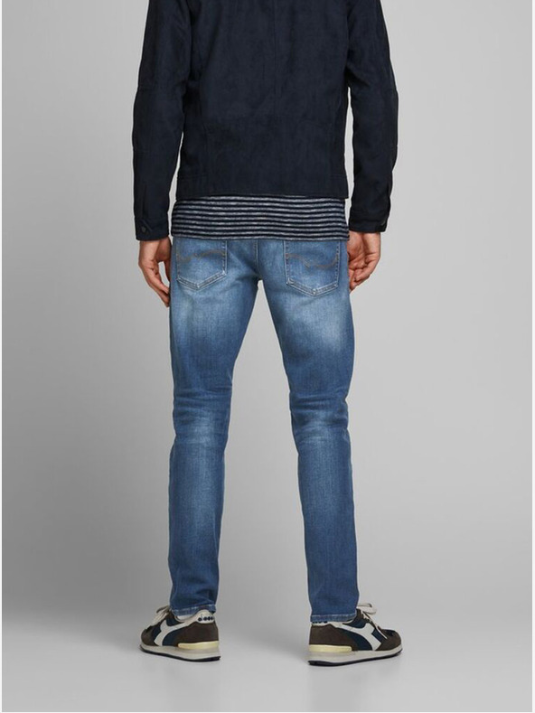 Jack & Jones Modré pánske džínsy rovného strihu Jack & Jones Mike