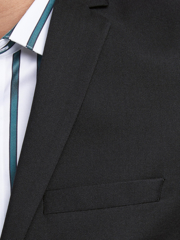 Jack & Jones Čierne pánske sako Jack & Jones Solaris z vlnenej zmesi