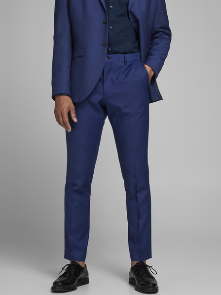Jack & Jones Modré oblekové nohavice Jack & Jones Solaris zo zmesi vlny slim fit