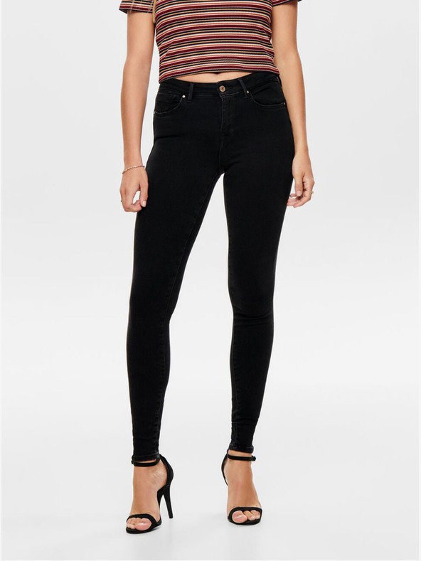 ONLY Čierne push up skinny fit džínsy ONLY Power