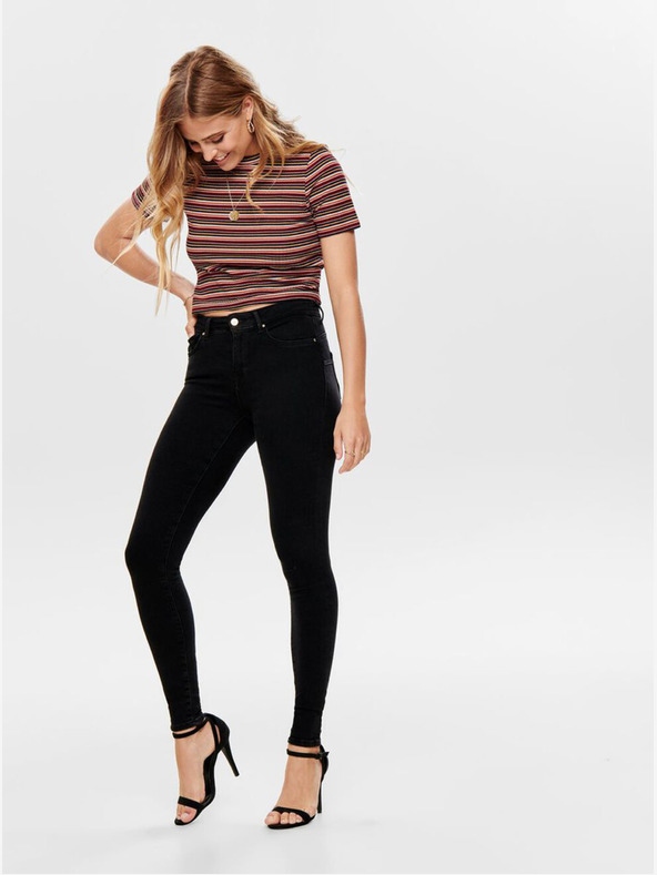 ONLY Čierne push up skinny fit džínsy ONLY Power