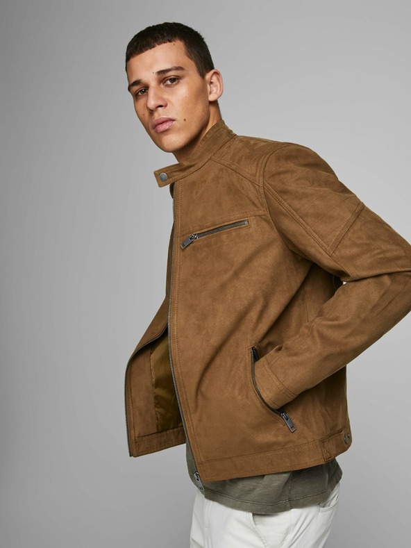 Jack & Jones Hnedá semišová bunda Jack & Jones Rocky