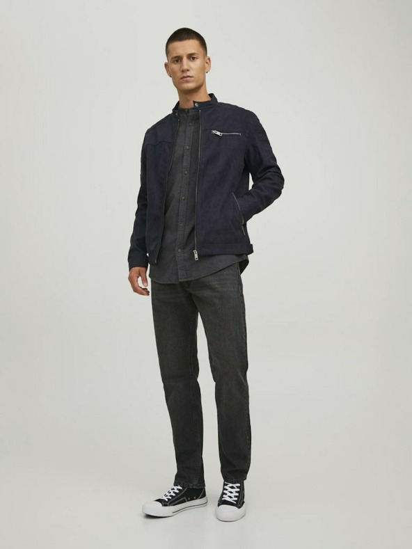 Jack & Jones Čierna semišová bunda Jack & Jones Rocky