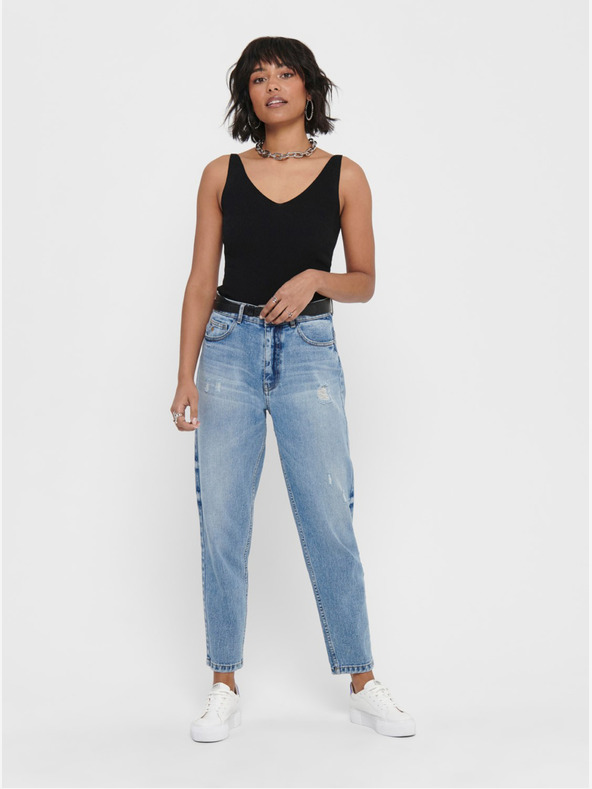 Jacqueline de Yong Čierne rebrované tielko JDY Nanna