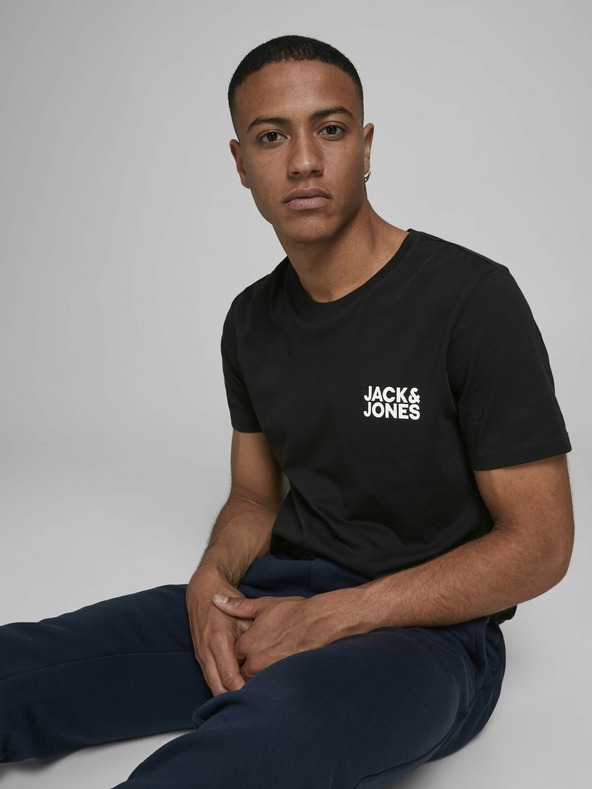 Jack & Jones Čierne tričko Jack & Jones Corp