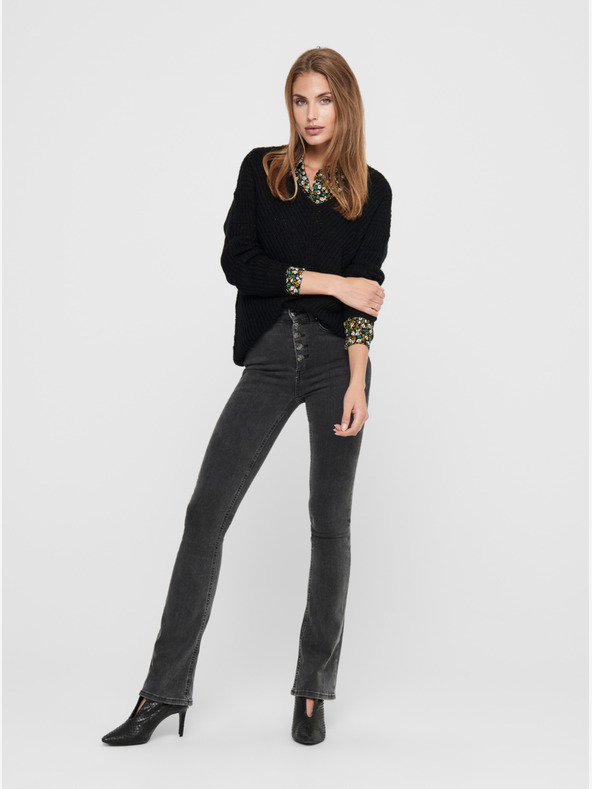 Jacqueline de Yong Čierny dámsky sveter JDY New Megan