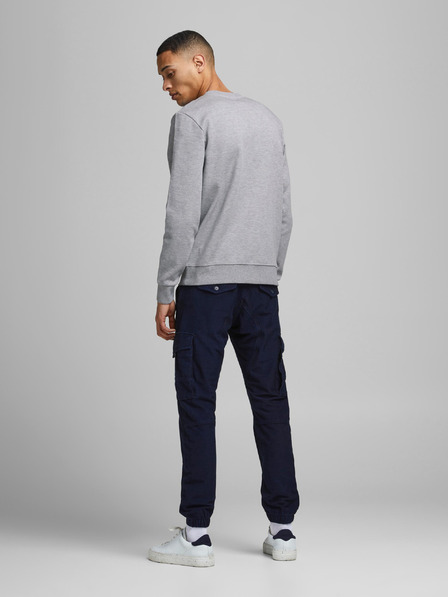Jack & Jones Svetlošedá pánska základná mikina Jack & Jones