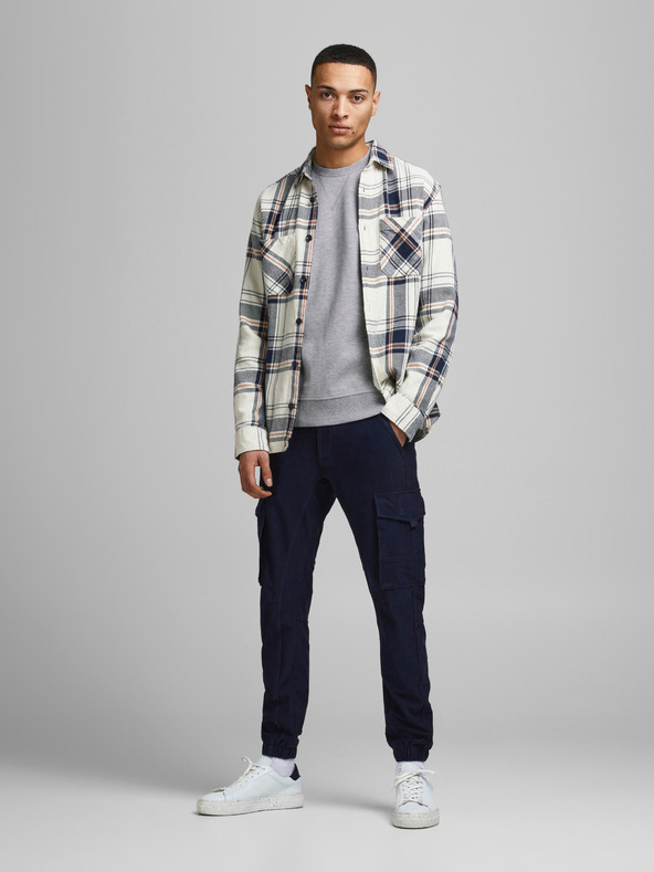 Jack & Jones Svetlošedá pánska základná mikina Jack & Jones