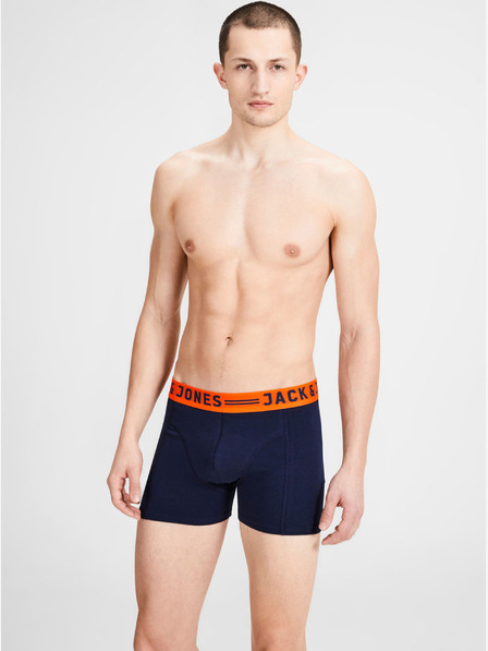 Jack & Jones Sada troch pánskych boxeriek Jack & Jones Lichfield vo vínovej, námorníckej a sivej farbe